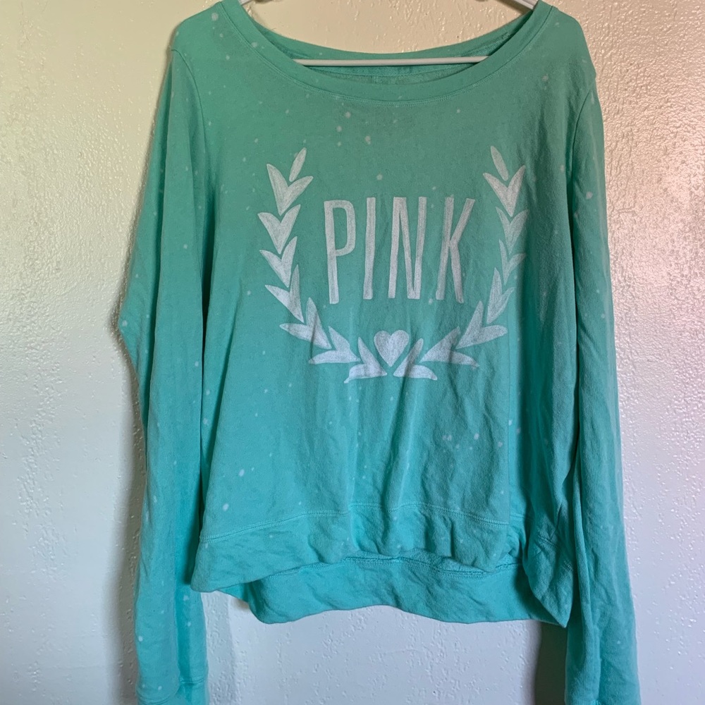 PINK Set - Mint Green Sweat Shirt + Sweat Pants